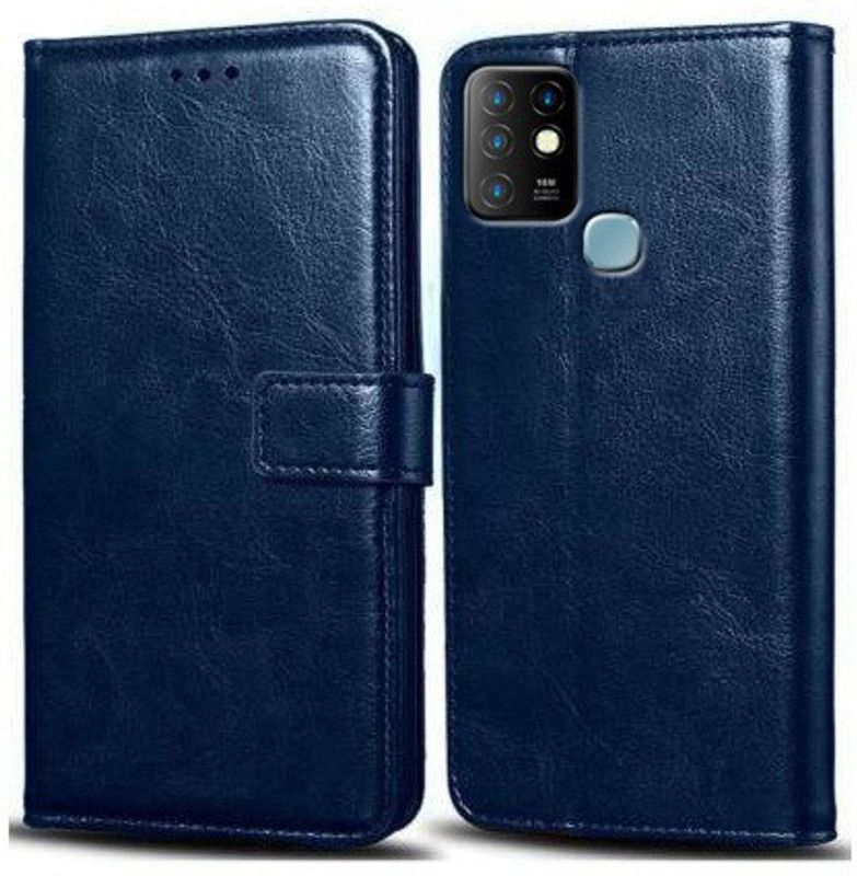 Mashgul Flip Cover for Infinix Hot 10  (Blue, Shock Proof, Pack of: 1)