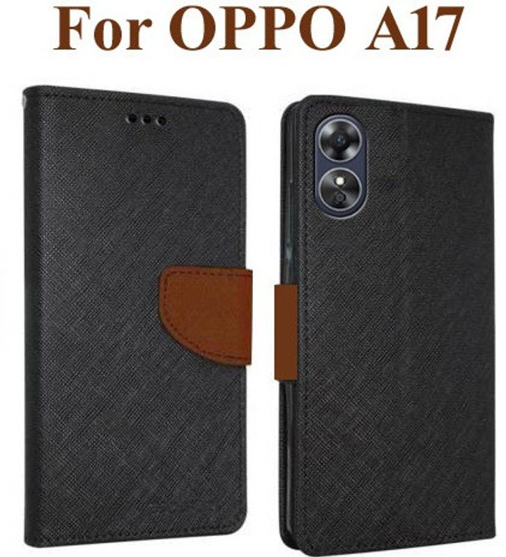 Krumholz Flip Cover for OPPO A17  (Brown, Dual Protection, Pack of: 1)