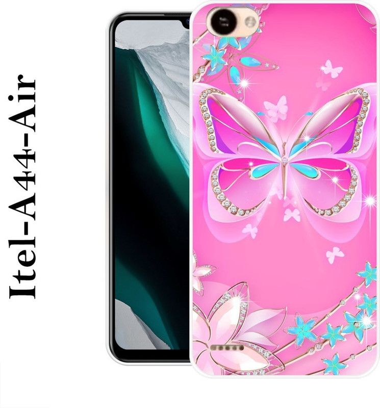 REALKING Back Cover for Itel A44 Air, Itel A44 Power  (Pink, Silver, Silicon)