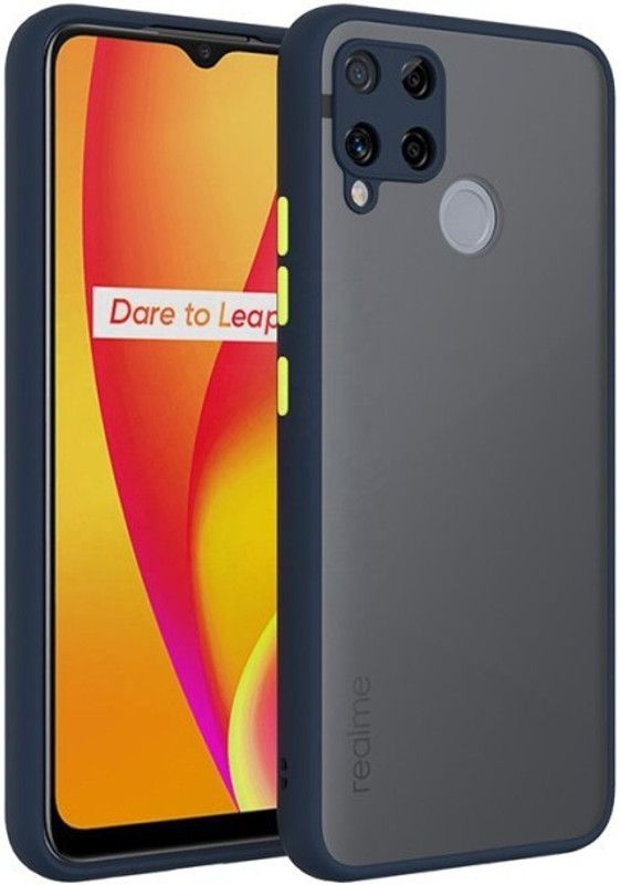 ALONZO Front & Back Case for Realme C25, Realme C15  (Blue, Camera Bump Protector, Pack of: 1)