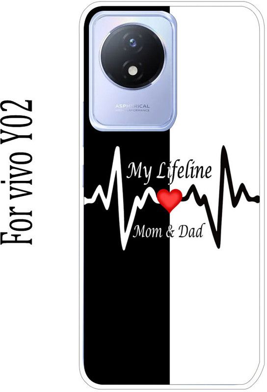 Gabroo Back Cover for vivo Y02  (Black, White, Grip Case, Silicon, Pack of: 1)