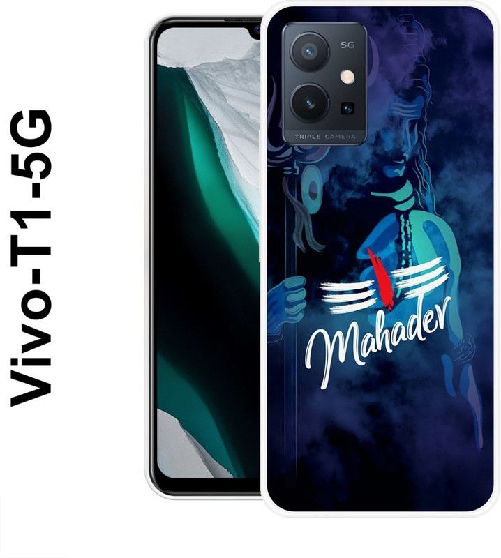 SIMAWAT Back Cover for Vivo T1 5G  (Black, Blue, Grip Case, Silicon)