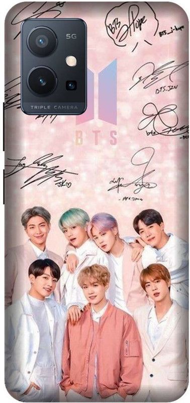 VS PRINT LINK Back Cover for VIVO T1 (5G) , V2141 ,BTS, bts, BTS army, BTS Love, bts singers Printed  (Pink, Hard Case, Pack of: 1)