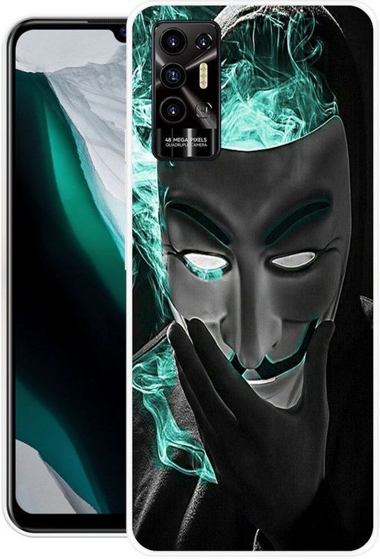 BLUEZAP Back Cover for Tecno Pova 2  (Grey, Blue, Grip Case, Silicon, Pack of: 1)