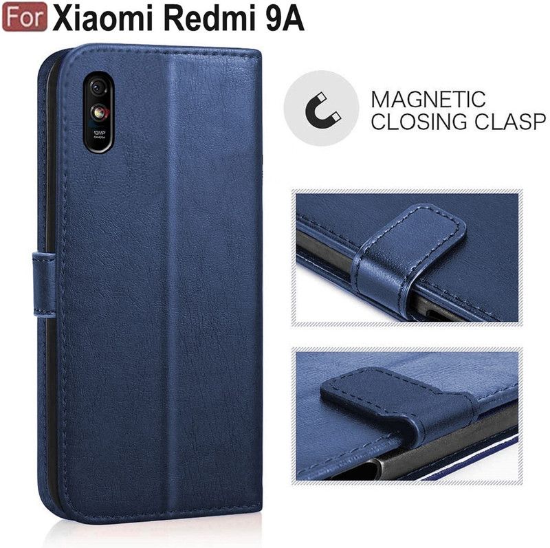 kentop Flip Cover for MI REDMI 9A  (Blue, Shock Proof, Pack of: 1)