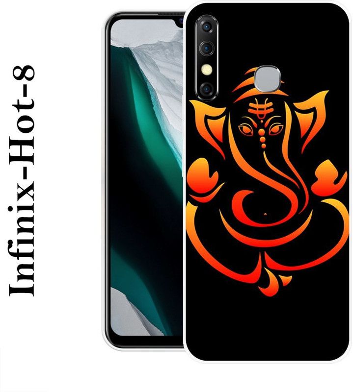 LOVETHINK Back Cover for Infinix Hot 8  (Black, Red, Silicon)