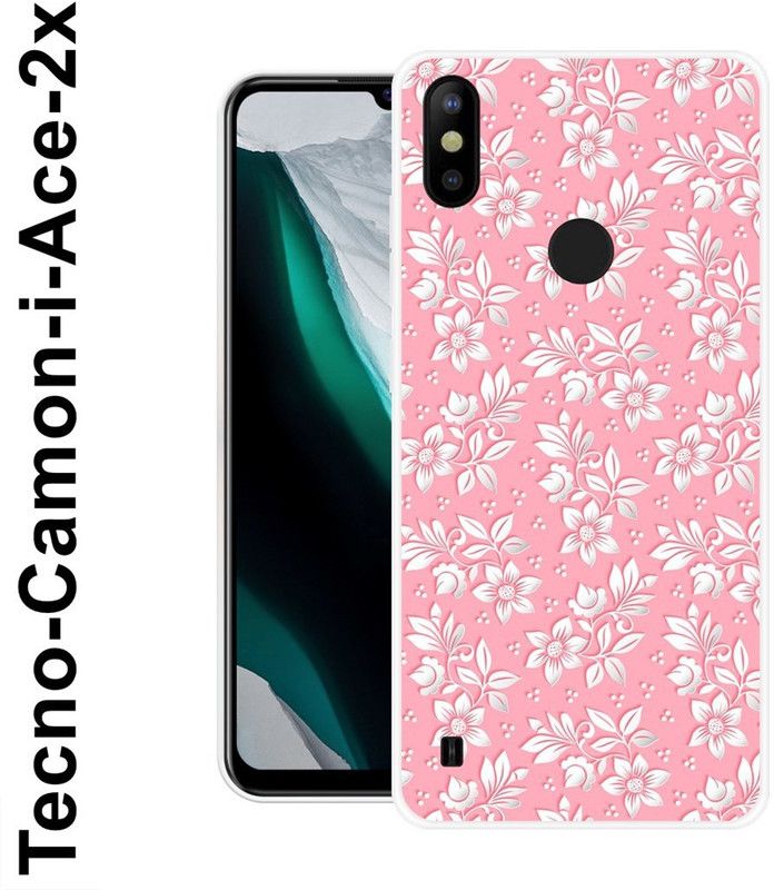 REALKING Back Cover for Tecno Camon I Ace 2x  (Pink, White, Grip Case, Silicon)