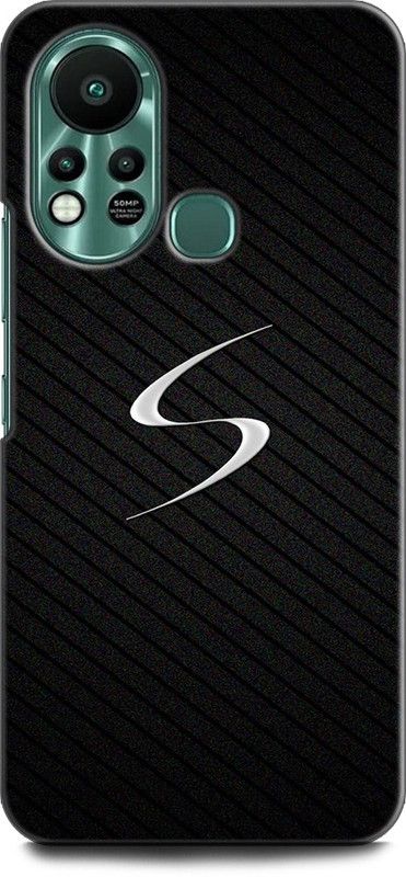 KEYCENT Back Cover for Infinix Hot 11s, X6812 S, S LETTER, BLACK, WHITE S LETTER, S ALPHABET, DESIGN  (Multicolor, Shock Proof, Pack of: 1)