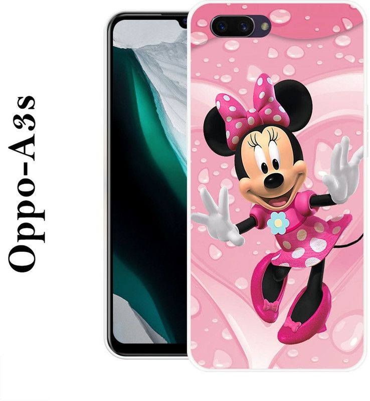 KLC Back Cover for Oppo A3s  (Pink, Black, Silicon)