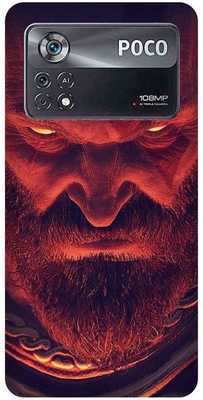 play fast Back Cover for POCO X4 Pro 5G, GOD, OF, WAR, ANGRY, KRATOS  (Red, Hard Case, Pack of: 1)