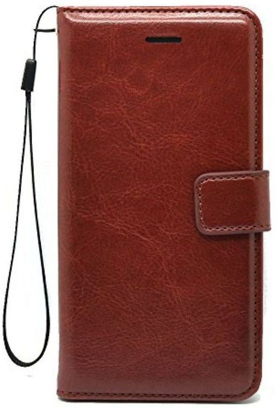 ELEF Flip Cover for Vivo Y81 Vintage Look Pure Leather Flip Cover with Media Stand  (Brown, Grip Case, Pack of: 1)