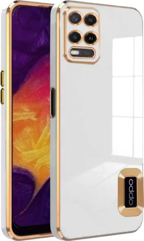 MOZIKON Back Cover for OPPO A54, Oppo A54 4G  (White, Gold, Shock Proof, Silicon, Pack of: 1)
