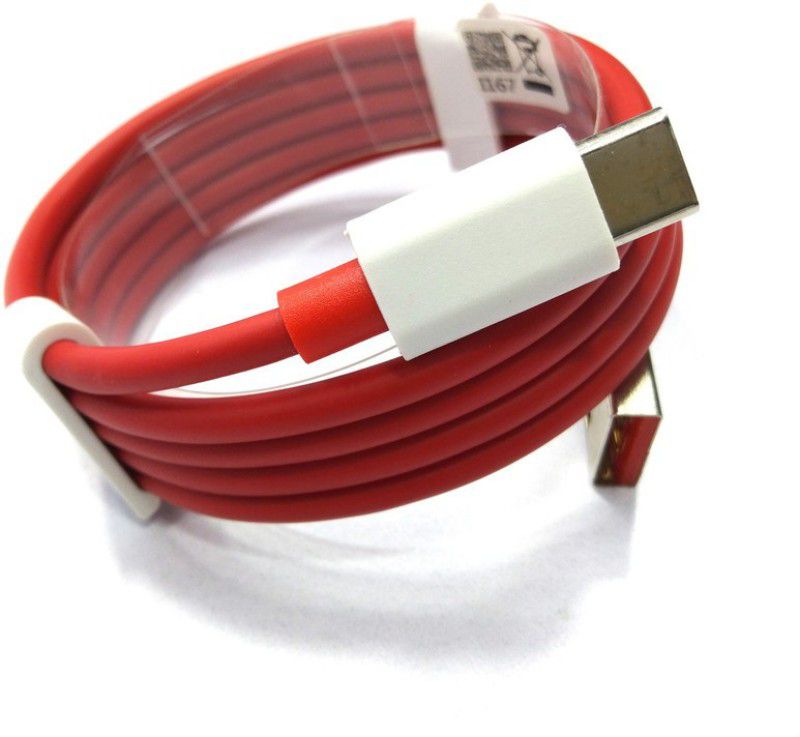 SAIQA USB Type C Cable 6.5 A 1.00375999999995 m Copper Braiding Mi 65w type c cable  (Compatible with 50W/5A FAST CHARGING CABLE TYPE C FOR REALME 50A / 10 / 20 / 30 / 30 PRO, Red, One Cable)