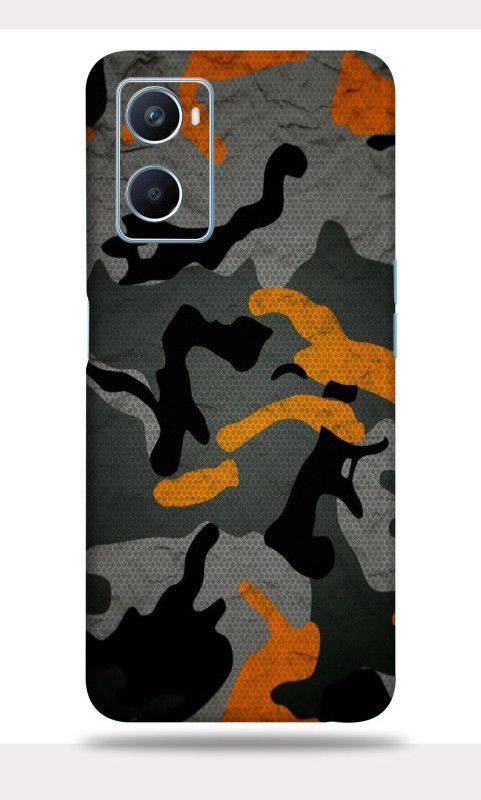 OggyBaba Oppo A96, Camouflage Orange Mobile Skin  (Multicolor)