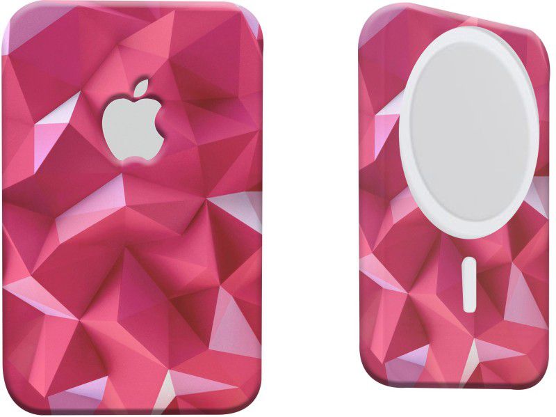 Mclaxa Pink Polygon,Skin With Back,Sides And Front Skin, Apple MagSafe Battery Pack Mobile Skin  (Pink Polygon Skin With Super Matte Finish)