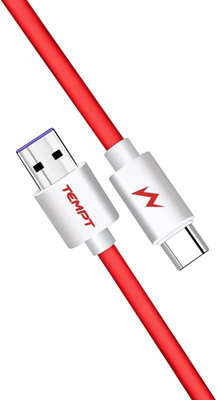Tempt USB to Type C Cable 1 m USB Type C Cable  (Compatible with All Vivo, Oppo, Samsung, Gionee, Mi, Vivo, One Plus and Boat, Red)