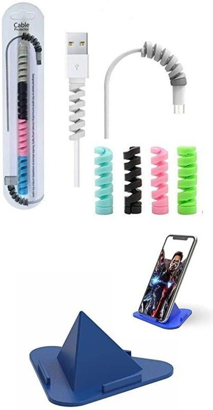 Elma 8pc Cable protector with free pyramid mobile stand Cable Protector  (Multi Color)
