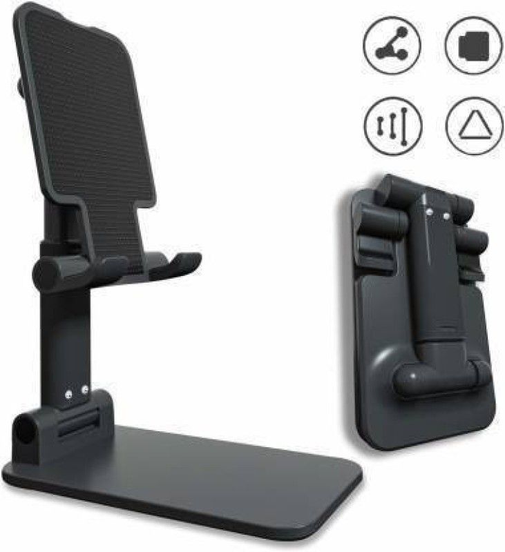 Aesopian New Folding Stand Height Adjustable,Material ABS Soft Silicone + Aluminum Alloy for Study Online Classes, Watching YouTube Videos Movies Lightweight Portable for Use at Tution Office Table Desk Mobile Holder
