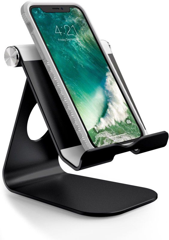 ELV Tablet Stand Adjustable Foldable Cell Phone Holder – Black Mobile Holder