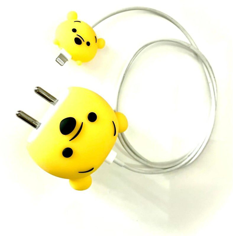 iWishKart Silicone Press Stud Headphone Case  (ChargeCase for Apple ( iPhone / iPad / iWatch ) 20W /18W, Premium accessories Pooh)