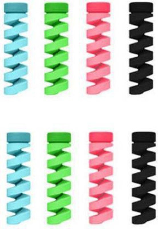 YTM 8 pcs Cable Protector Soft Spiral Saver for Lightning Charger Cable Protector  (Multi Color)