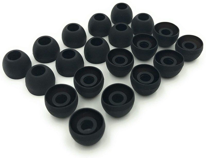 Csome4u 10 Pairs Medium Silicone Replacement Earbud Ear Buds Tips - Black In The Ear Headphone Cushion  (Pack of 20, Black)
