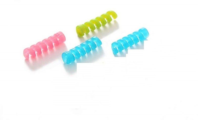 electro cable protector spiral Set Of 4 prodect your cable Cable Protector  (Multi Color)