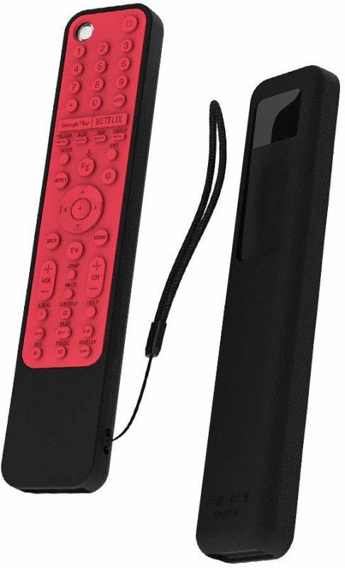 Oboe Front & Back Case for Sony Smart Tv Voice Remote RMF  (Red, Black, Shock Proof, Silicon, Pack of: 1)