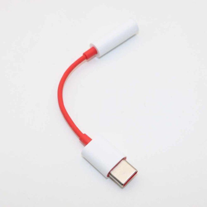 EFFULGENT Red & White Type C to 3.5 MM Audio Jack Adapter Converter 0.08 m Headphone Splitter Phone Converter  (Android, iOS)