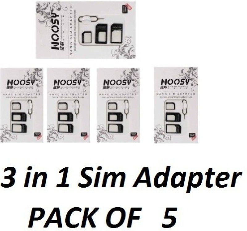 99Gems Pack of 5,, 3 in 1 Sim Adapter  (Rubber Plastic)