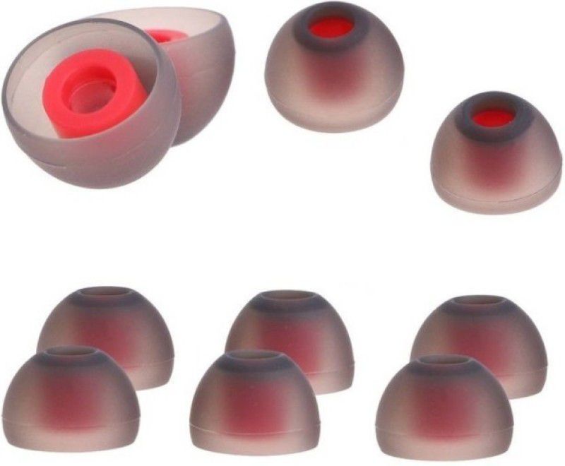 Newvent YTM (Pack of 10, Gray, Red) Premium Quality Silicon Ear... In The Ear Headphone Cushion  (Pack of 1, Grey, Red)