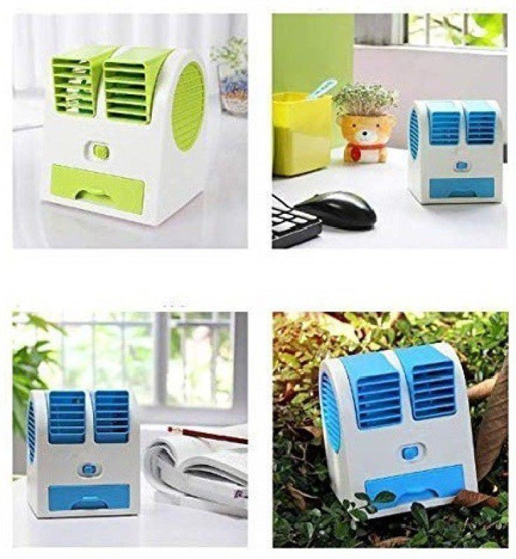 KRITAM Desktop Dual Bladeless Air Cooler, mini cooler, Mini Usb Cooler(Multicolor) Mini Air Conditioner Cooling Portable USB Air Freshener  (Multicolor)