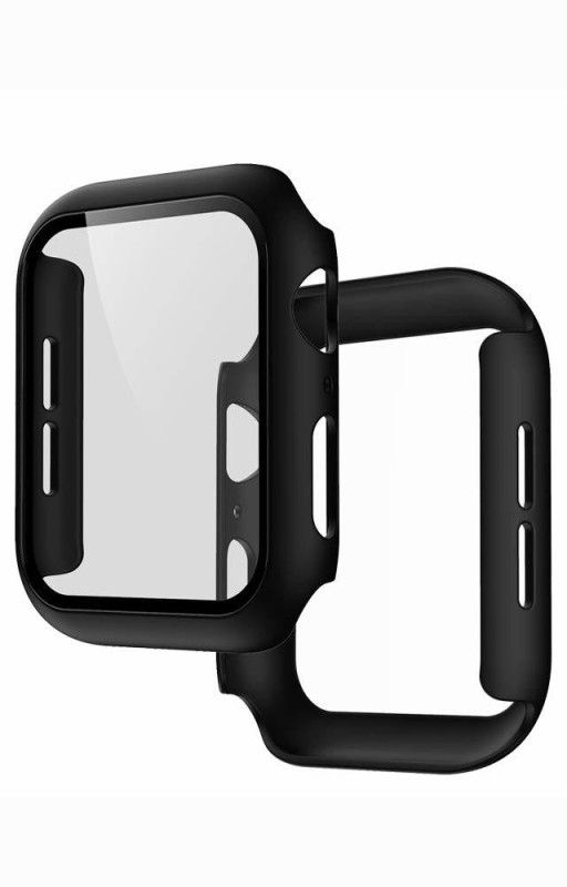 KHR Bumper Case for Apple Watch Series 40mm 4, 5, 6, SE with In-Built Tempered Glass  (Black, Hard Case)