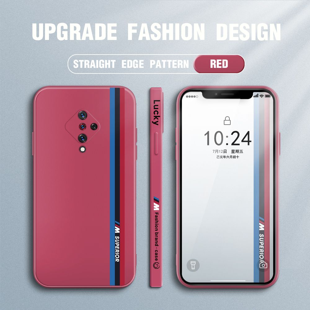 Jizetin for Vivo S1 Pro Back Cover Simple Graffiti Track Side Design Liquid Silicone Phone Case Soft Full Camera Protect Phone Cases