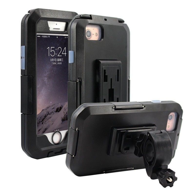 Motorcycle Bicycle Support Phone Holder Waterproof Case 360 Rotation Holder for iPhone 12 11 Pro Max XR XS 7 8 Plus Phone Stand