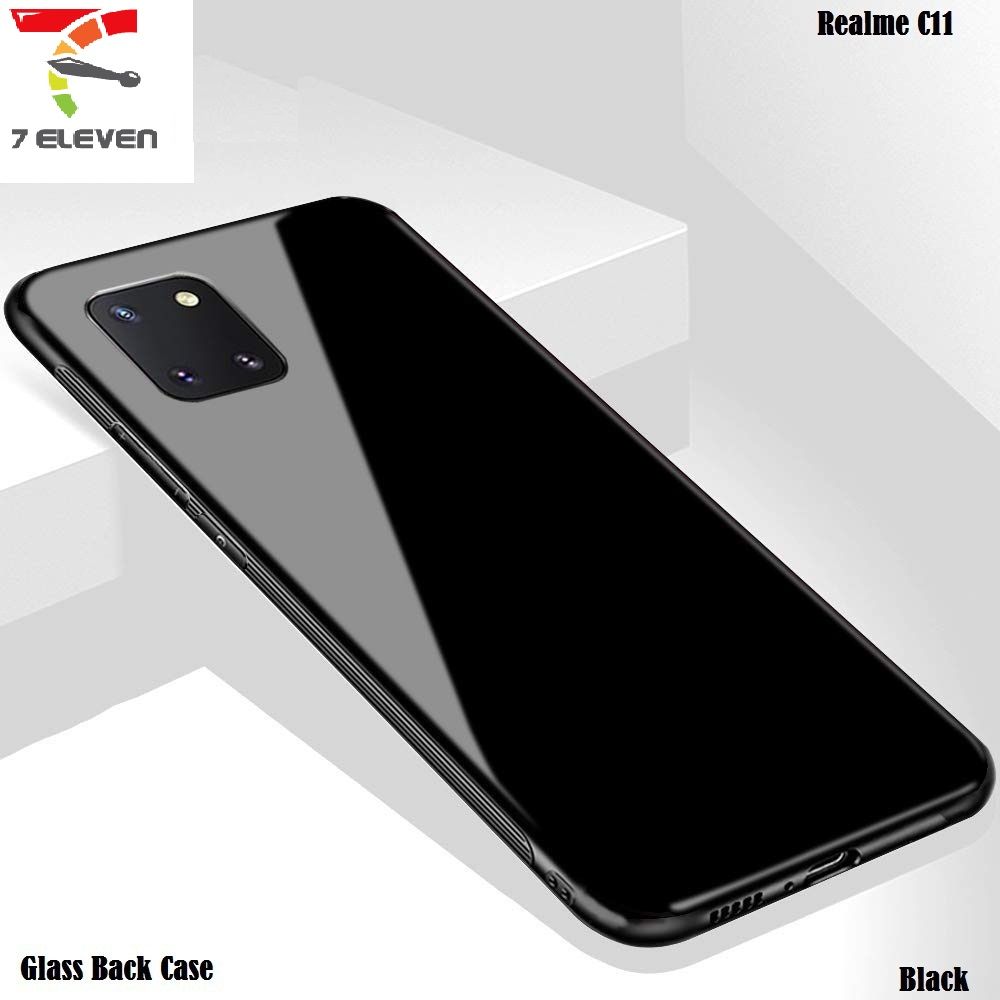 Realme C11 Luxurious Glass Back Case Cover Inbuilt Complete Camera Protection & Anti-Slip Grip Stunning Design