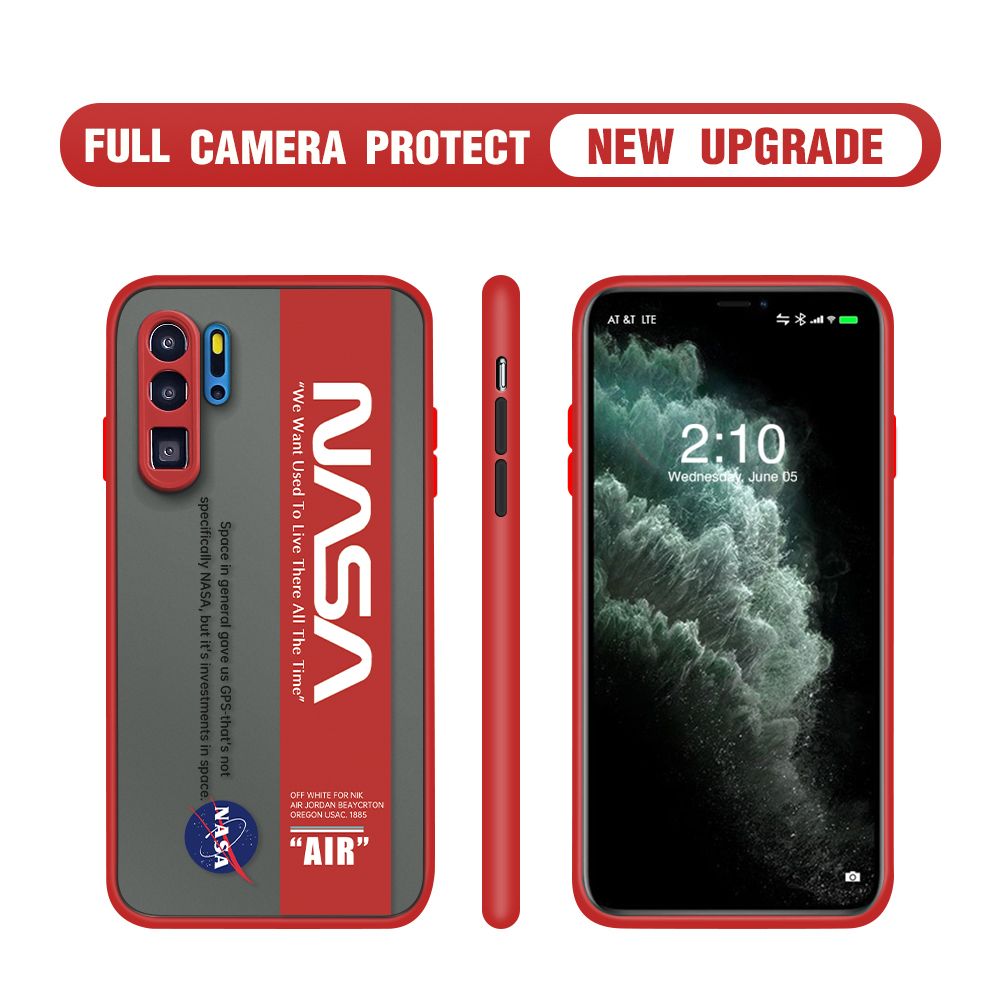 Hontinga for Huawei P30 Pro Case Astronaut Space Logo Cases Edge Frosted Transparent Phone Cover