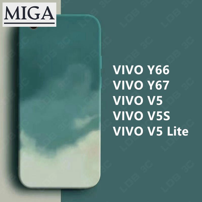 Watercolor Liquid Silicone Soft Case For VIVO Y66 / VIVO Y67 / VIVO V5 / VIVO V5S / VIVO V5 Lite Elegant Art Protection Square Shockproof Phone Casing