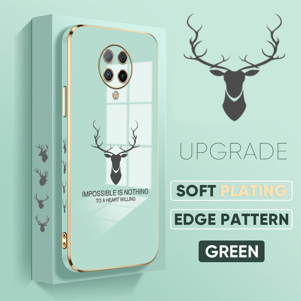 TA for Redmi K30 Pro / Xiaomi Poco F2 Pro / Pocophone F2 Pro / K30 Pro ZooM Back Cover + Free Lanyard Simple Antlers Luxury 6D Plating Case Side Pattern Soft Silicone Square Phone Cases