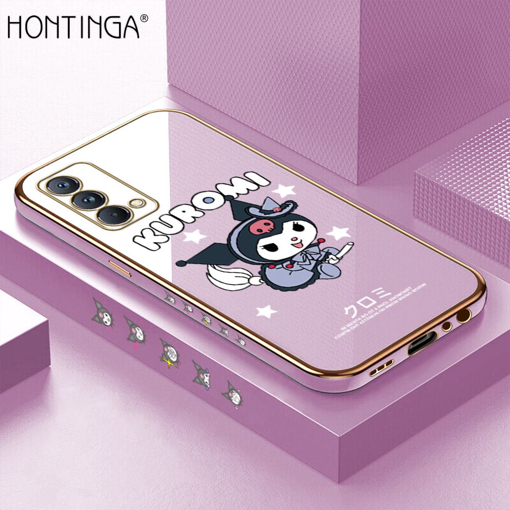 Hontinga for Realme GT Master Luxury 6D Plating Soft Casing Silicone Square Frame Phone Case Shiny Bling Back Cover Cute Cartoon Anime Characters Case