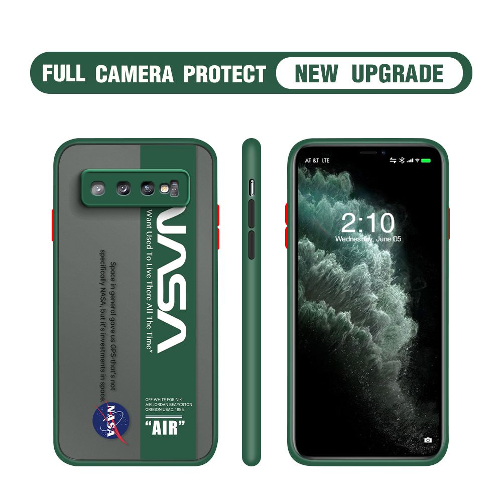 Hontinga for Samsung S10 Plus Case Astronaut Space Logo Cases Edge Frosted Transparent Phone Cover