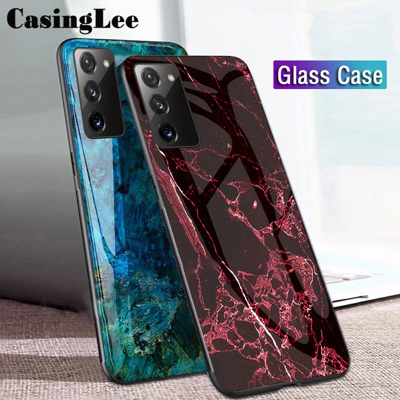 Casinglee For Galaxy S21 Plus Case Fashion Marble Tempered Glass Protector Soft Silicone Phone Back cover for Samsung Galaxy S21 Plus S21+ case cover