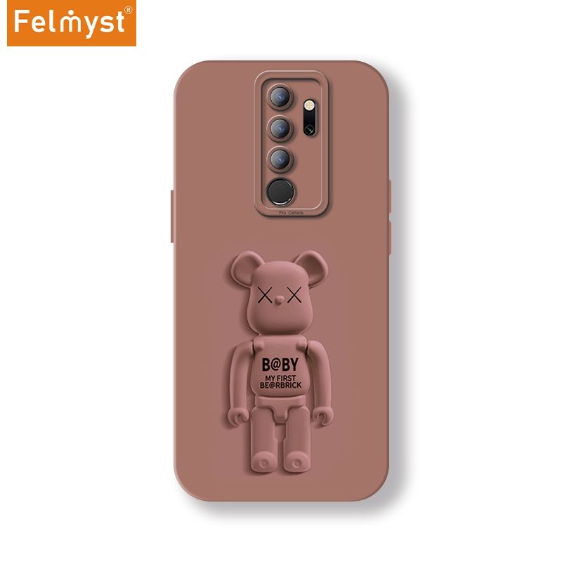 Bearbrick For Xiaomi Redmi Note 8 Pro Back Mobile Phone Holder Case XX Be@rbrick Simple Luxury Mens Girls Liquid Silicone Protect Lens Shockproof Full Soft Cover