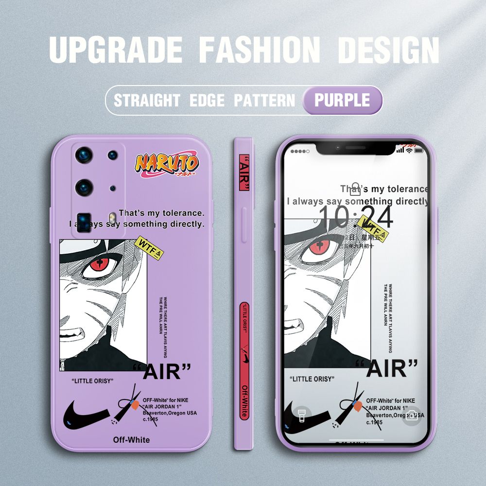 FHKL for Huawei P40 Pro Plus Back Cover Red Eye Naruto Side design Soft Case Multicolor Liquid Silicone Phone Cases