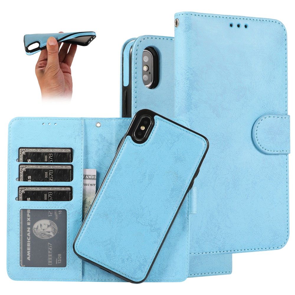 【 ETOP 】 For iPhone 5 5S 6 6S 7 8 Plus X XR XS Max PU Leather Case Magnetic Detachable Stand Flip Wallet Cover with Card Slots Casing