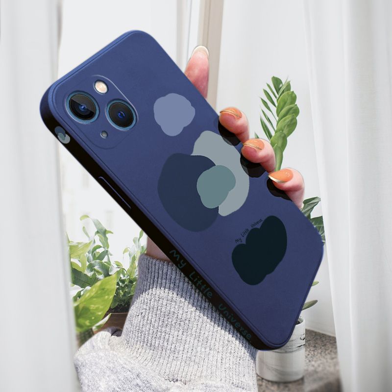 AMORVOR for iPhone 13 Back Cover Color Mixture Clouds Side design Soft Case Liquid Silicone Phone Cases