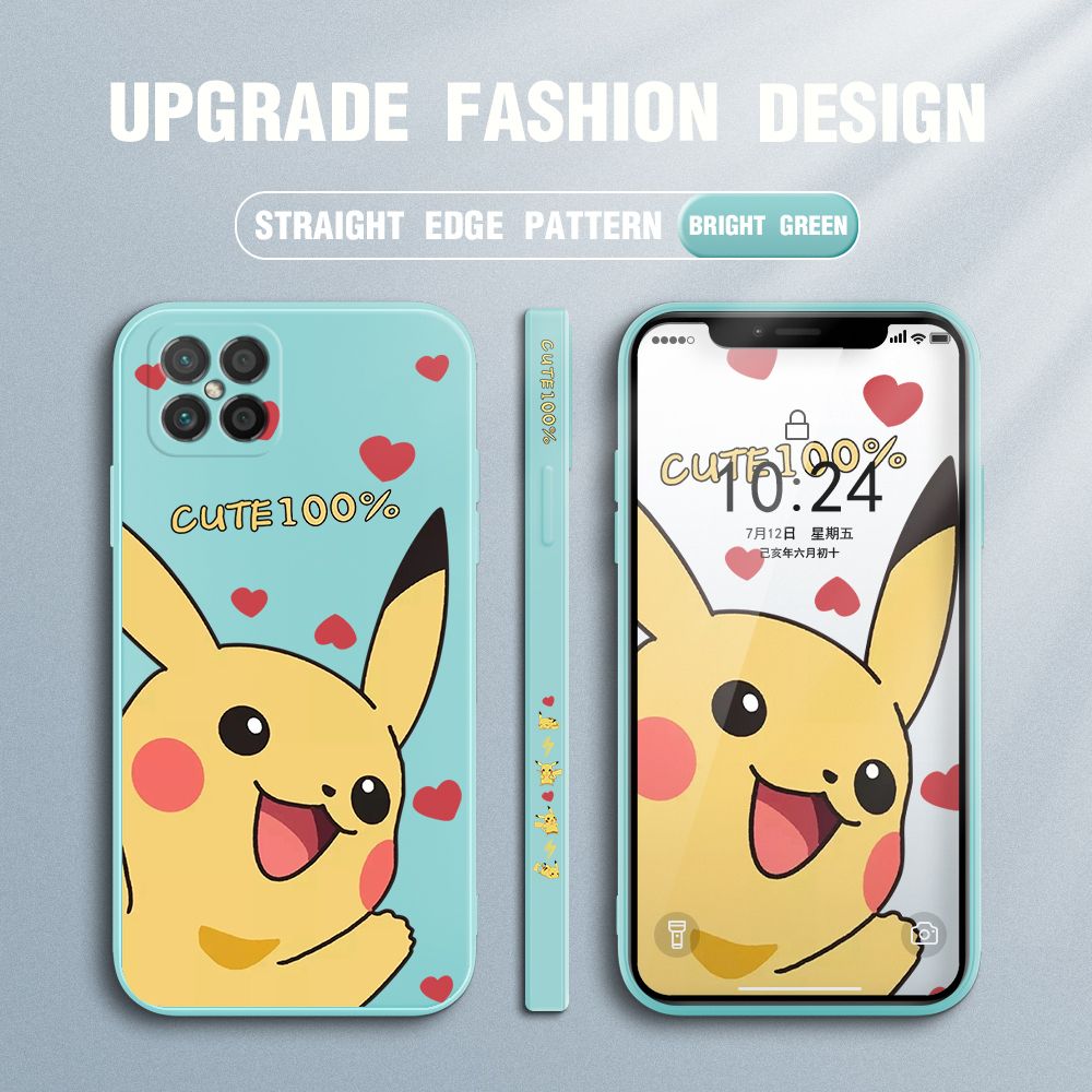 FHKL for Huawei Nova 8 SE Back Cover Cartoon Pikachu Side design Soft Case Multicolor Liquid Silicone Phone Cases
