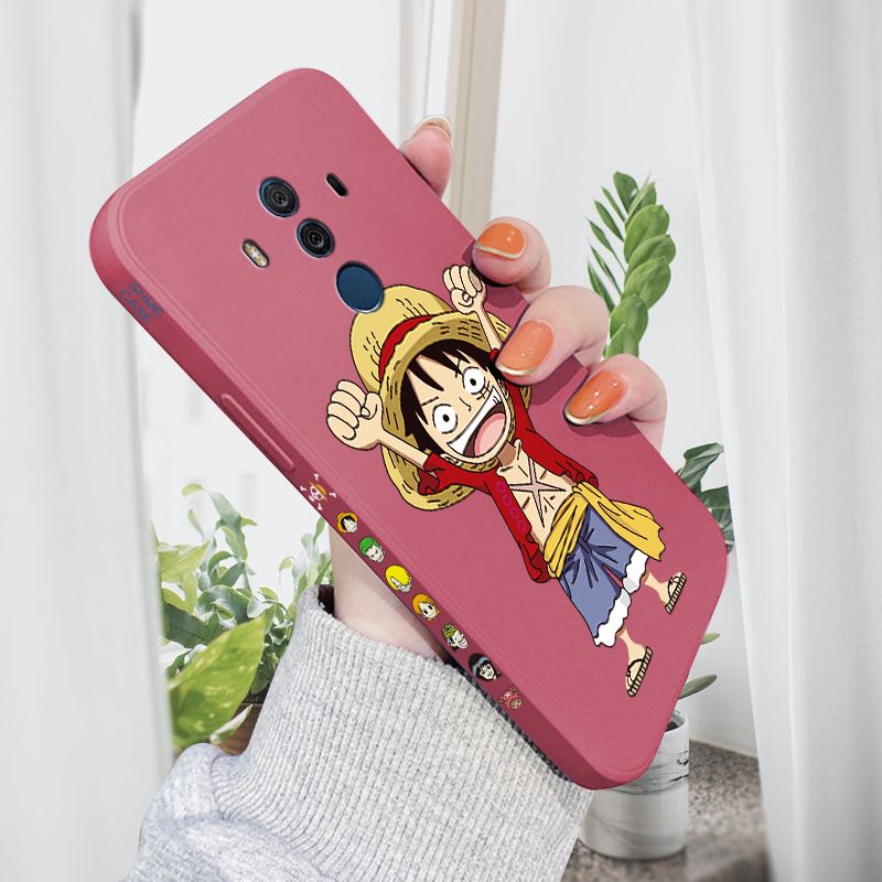 AMORVOR for Huawei Mate 10 Pro Back Cover Anime One-Piece Luffy Side design Soft Case Liquid Silicone Phone Cases