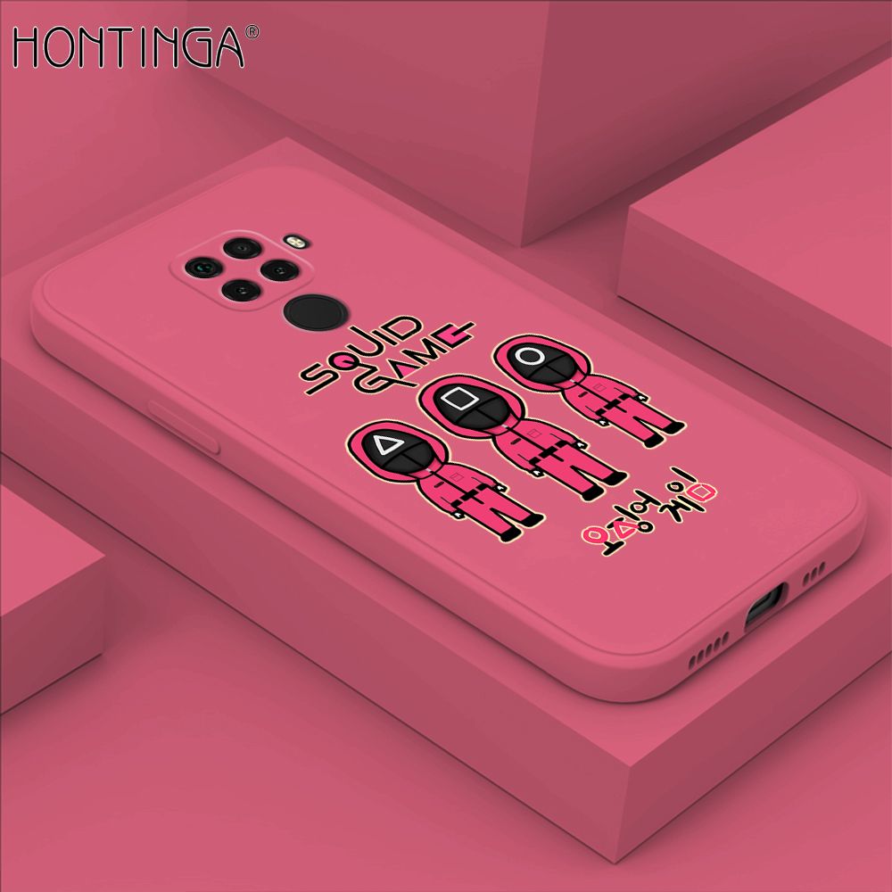 Hontinga for Huawei Nova 5i Pro Case Trend Cartoon Korean Squid Phone Cover Liquid Silicone Case Phone Protective Case
