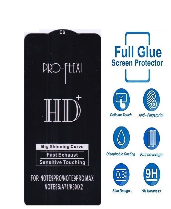 For Xiaomi Redmi Note 9 Pro OG Type Curve Tempered Glass Screen Protector-Black